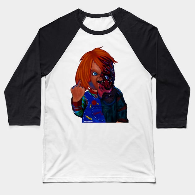 Chucky Melted Baseball T-Shirt by Zenpaistudios